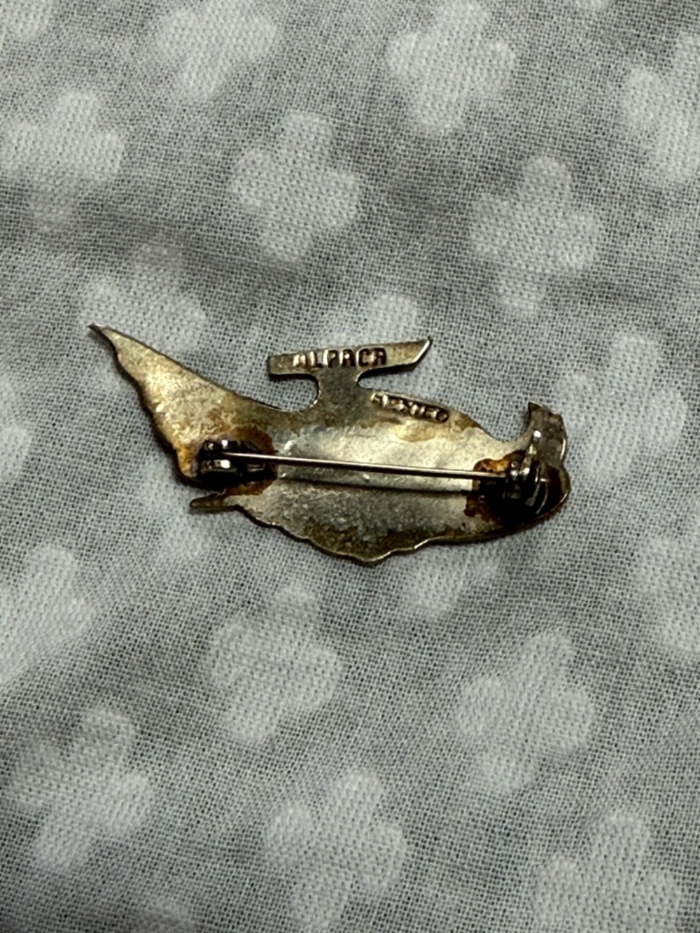Vintage Alpaca Mexico Abalone Inlay Bird Pin - Picture 3 of 8